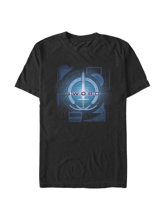 Men's Marvel WandaVision Digital S.W.O.R.D Logo Graphic Tee Black X Large