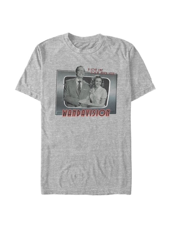 Men's Marvel WandaVision Love on TV Graphic Tee Athletic Heather Large