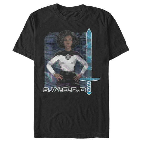 Men's Marvel WandaVision Monica Rambeau S.W.O.R.D Digital  Graphic Tee Black X Large