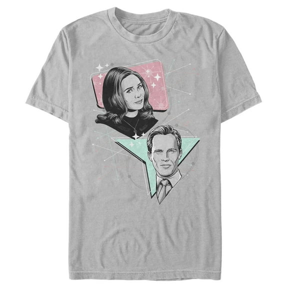 Men's Marvel WandaVision Retro Pastel  Graphic Tee Silver Small