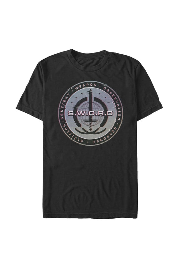 Men's Marvel WandaVision S.W.O.R.D Glitch Logo Graphic Tee Black 3X Large