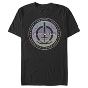 Mens Marvel WandaVision S.W.O.R.D Glitch Logo Graphic Tee Black Medium