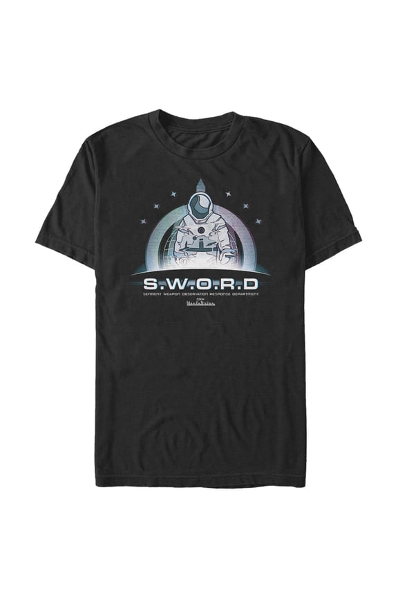 Men's Marvel WandaVision S.W.O.R.D Logo Graphic Tee Black Medium