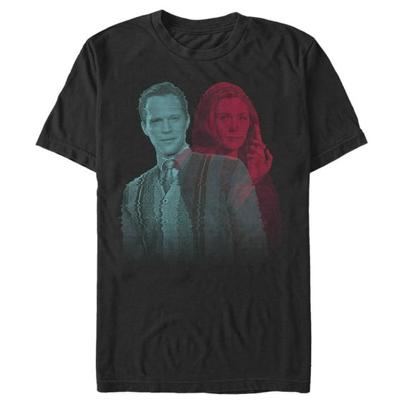 Men's Marvel WandaVision Static Reality Graphic Tee Black Large