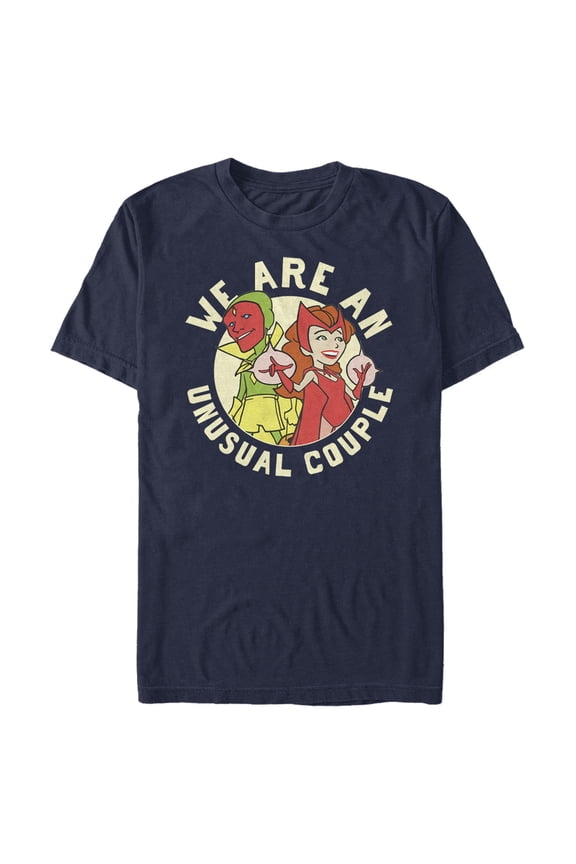 Men's Marvel WandaVision Unusual Couple Graphic Tee Navy Blue 3X Large