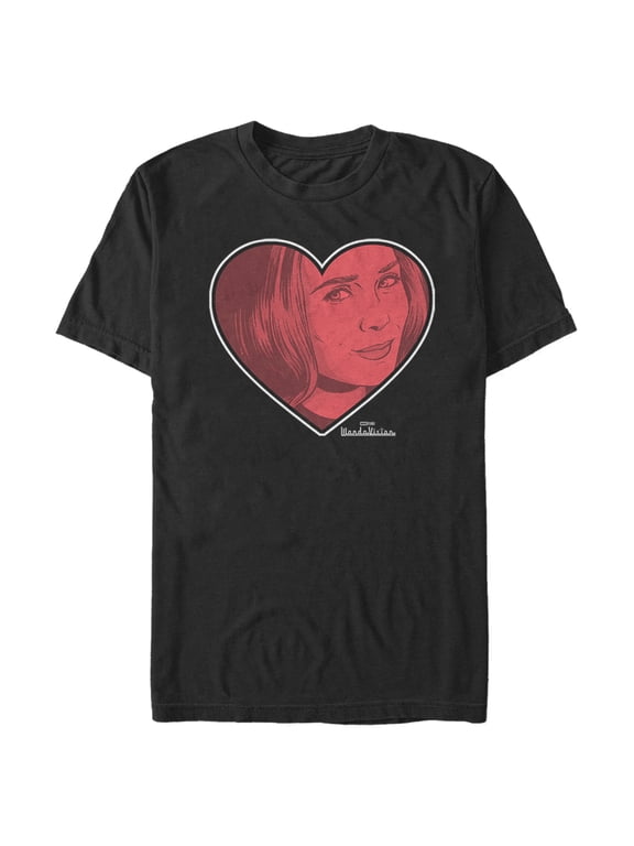 Men's Marvel WandaVision Valentine's Day Wanda Love Graphic Tee Black X Large