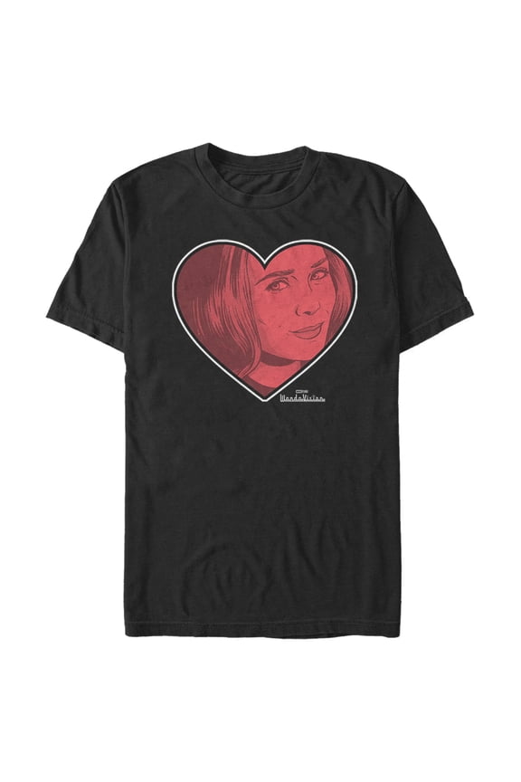 Men's Marvel WandaVision Valentine's Day Wanda Love Graphic Tee Black X Large
