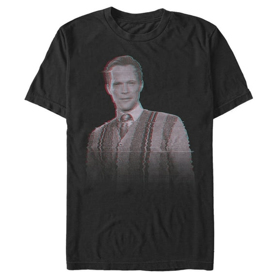 Men's Marvel WandaVision Vision Glitch Graphic Tee Black Large
