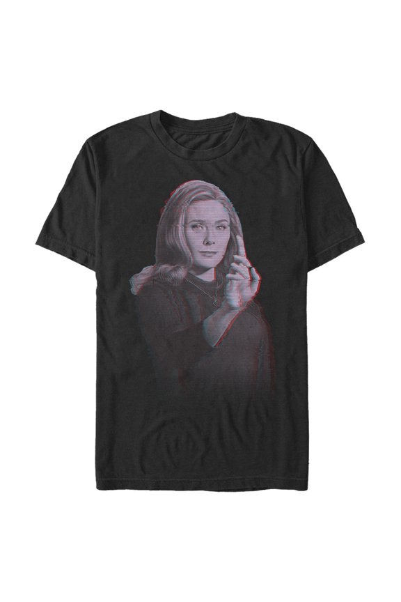 Men's Marvel WandaVision Wanda Glitch Graphic Tee Black Small