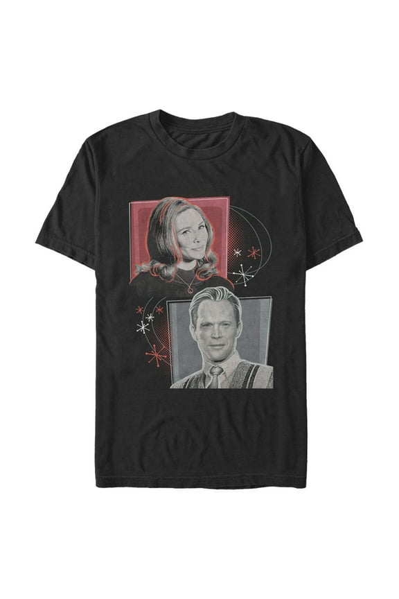 Men's Marvel WandaVision Warped Boxes Graphic Tee Black Medium