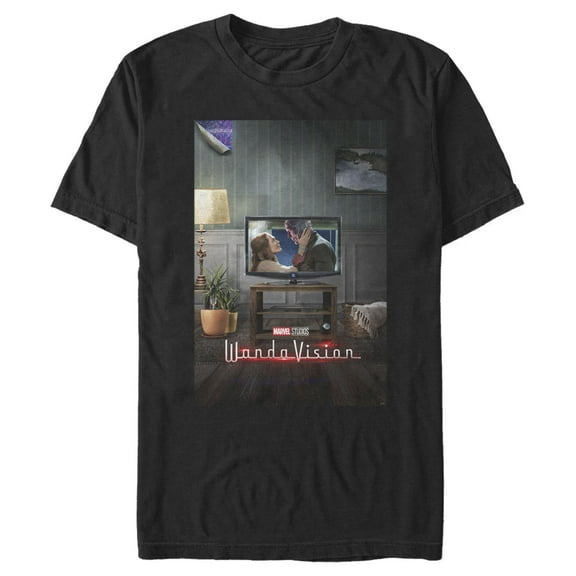 Men's Marvel WandaVison 2000's Television Poster  Graphic Tee Black Large