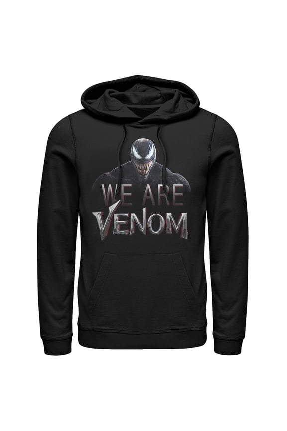 Men's Marvel We Are Venom Film Logo Pull Over Hoodie Black 2X Large