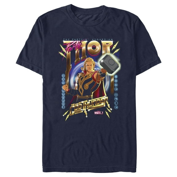 Men's Marvel What if…? God Of Thunder Graphic Tee Navy Blue 3X Large