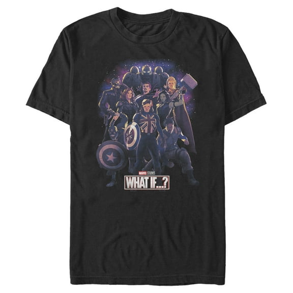 Men's Marvel What if…? Group Pose Graphic Tee Black Large