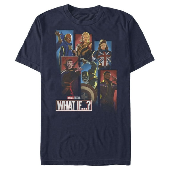 Men's Marvel What if…? Guardians Panels Graphic Tee Navy Blue 3X Large