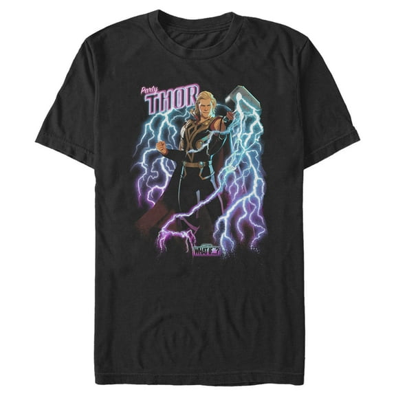Men's Marvel What if…? Party Thor Graphic Tee Black 3X Large