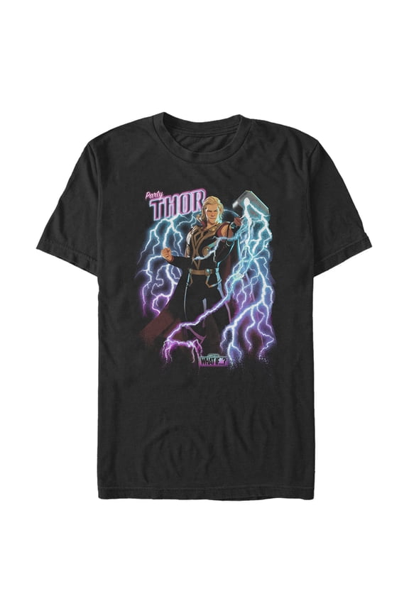 Men's Marvel What if…? Party Thor Graphic Tee Black X Large
