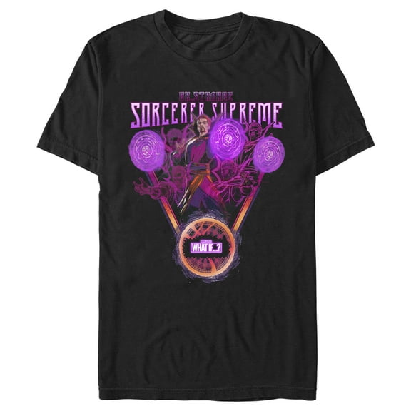 Men's Marvel What if…? Sorcerer Supreme Graphic Tee Black Medium