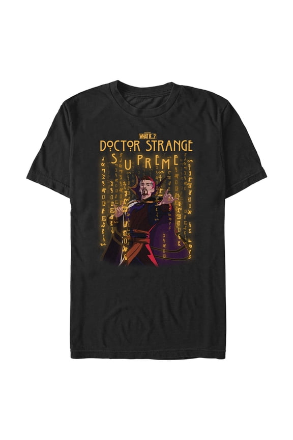 Men's Marvel What if…? Strange Glyphs Graphic Tee Black Large