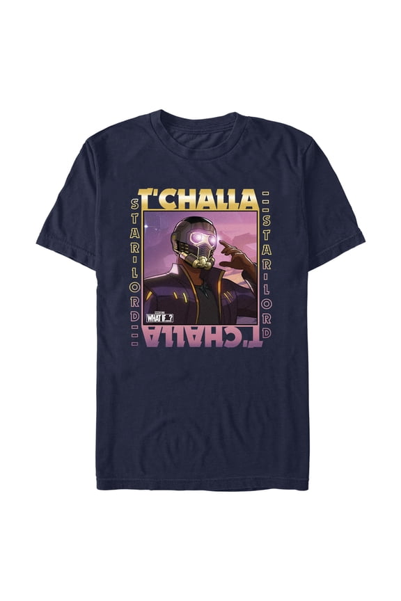 Men's Marvel What if…? T'Challa Graphic Tee Navy Blue 3X Large