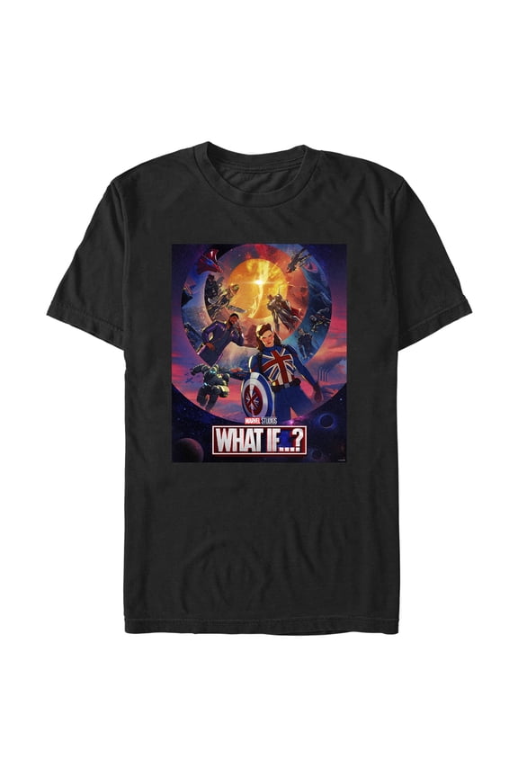 Men's Marvel What if…? Universe Poster  Graphic Tee Black Large