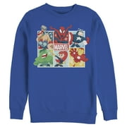 Men's Marvel Winter Holiday Heroes Sweatshirt Royal Blue 3X Large