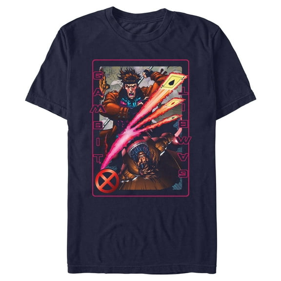 Men's Marvel X-Men '97 Gambit Neon Card  Graphic T-Shirt