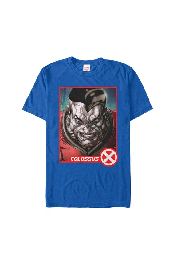 Men's Marvel X-Men Colossus Card  Graphic Tee Royal Blue Medium