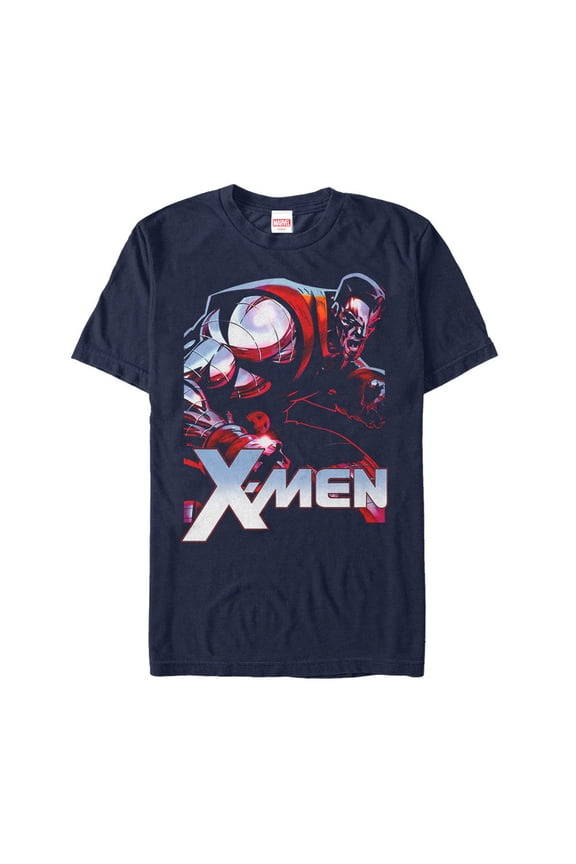 Men's Marvel X-Men Colossus  Graphic Tee Navy Blue Large