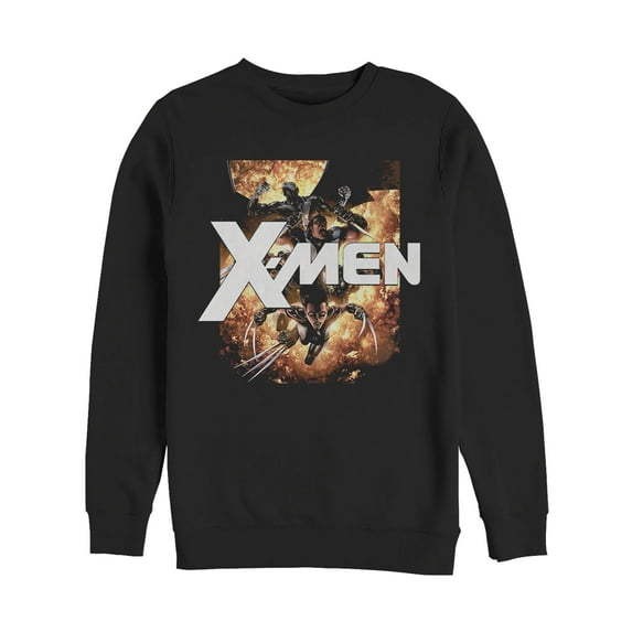 Men's Marvel X-Men Explosion Sweatshirt Black 2X Large