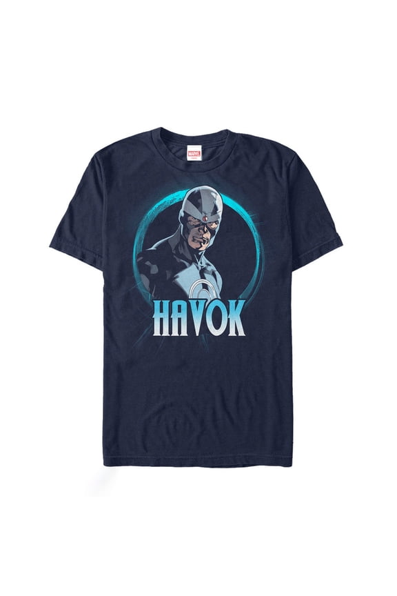 Men's Marvel X-Men Havok Circle  Graphic Tee Navy Blue Medium