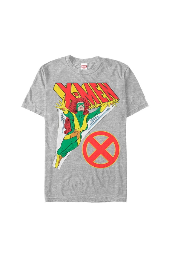 Men's Marvel X-Men Jean Grey Flight  Graphic Tee Athletic Heather 4X Large