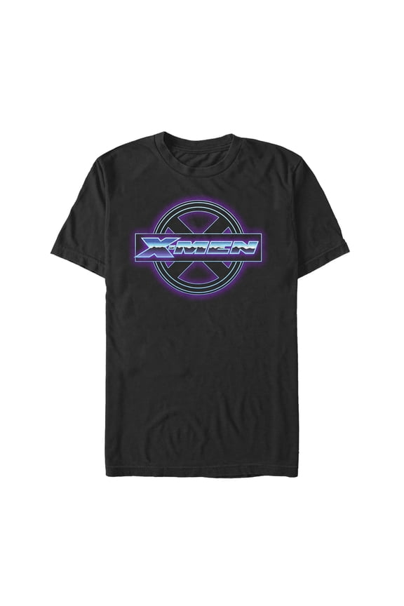 Men's Marvel X-Men Neon Logo Graphic Tee Black 3X Large