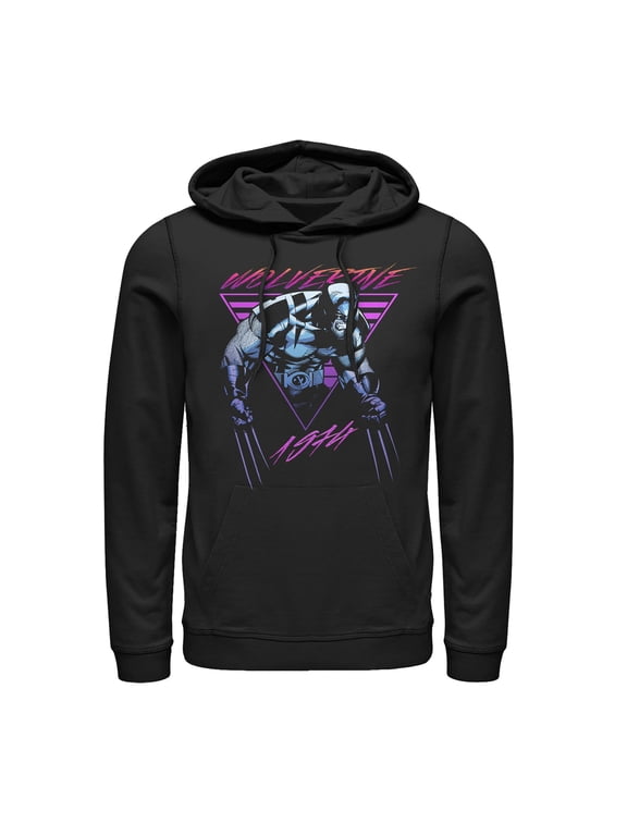 Men's Marvel X-Men Retro Wolverine Pull Over Hoodie Black Large
