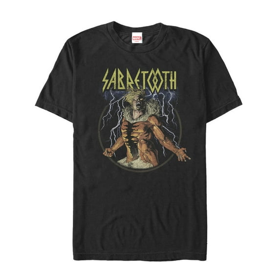 Men's Marvel X-Men Sabretooth Graphic Tee Black Medium
