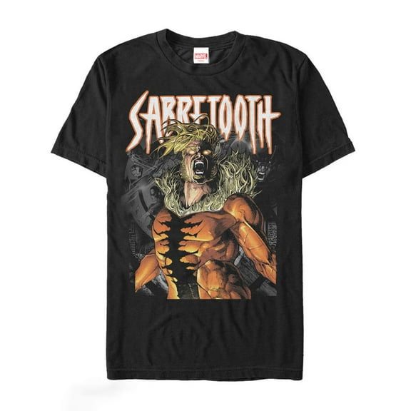 Men's Marvel X-Men Sabretooth Metal Graphic Tee Black Small