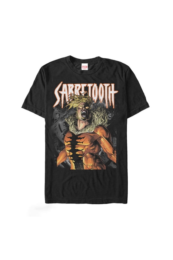 Men's Marvel X-Men Sabretooth Metal Graphic Tee Black X Large
