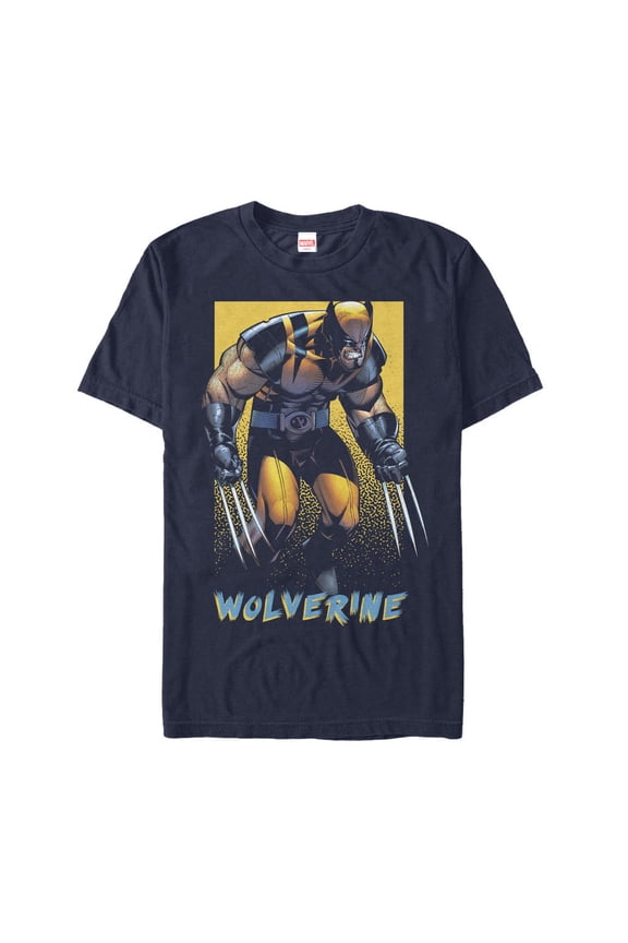 Men's Marvel X-Men Wolverine Classic Graphic Tee Navy Blue Large