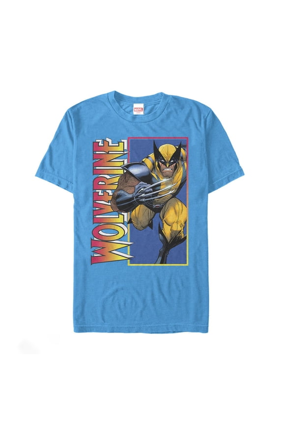 Men's Marvel X-Men Wolverine Claw Graphic Tee Turquoise 2X Large
