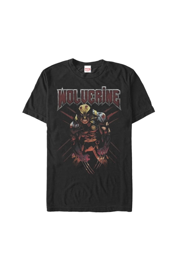 Men's Marvel X-Men Wolverine Scratch Graphic Tee Black 4X Large