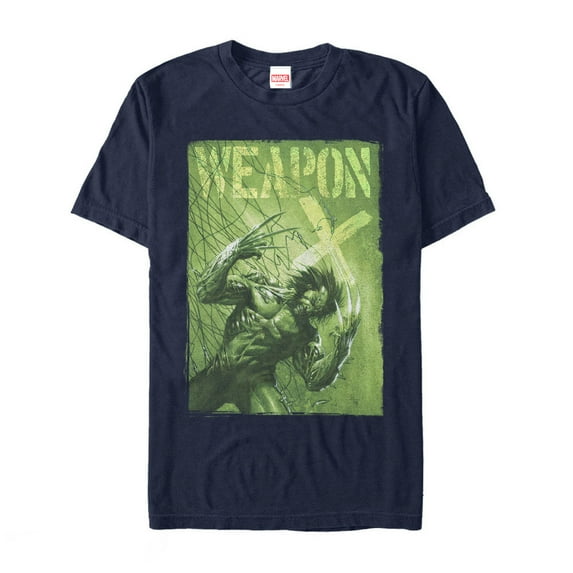 Men's Marvel X-Men Wolverine Weapon X Graphic Tee Navy Blue Small