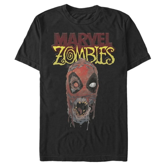 Men's Marvel Zombies Deadpool Face Graphic Tee Black Small