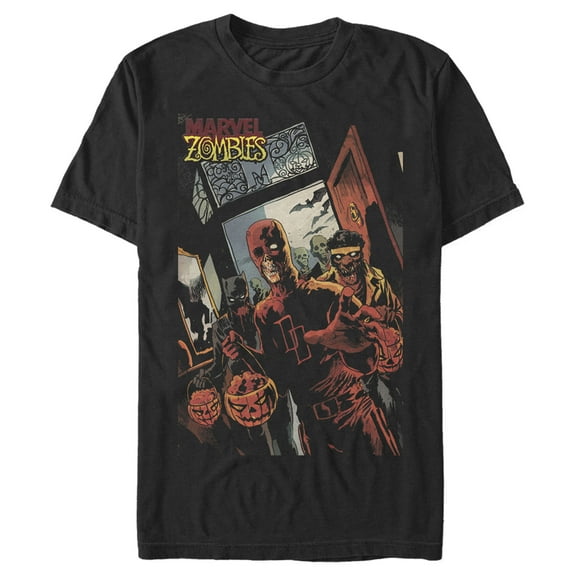 Men's Marvel Zombies Halloween Trick or Treat  Graphic Tee Black Large