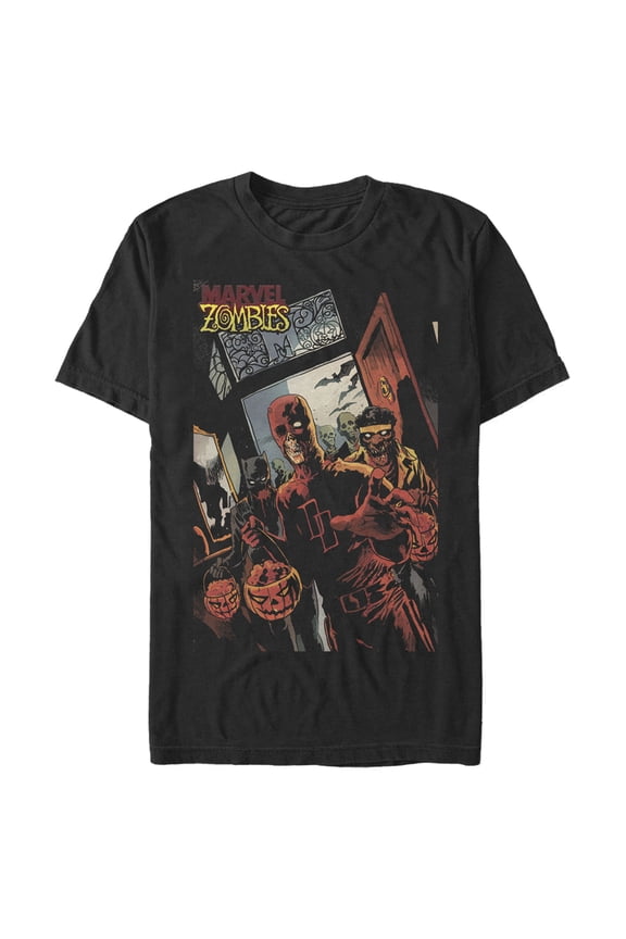 Men's Marvel Zombies Halloween Trick or Treat  Graphic Tee Black X Large