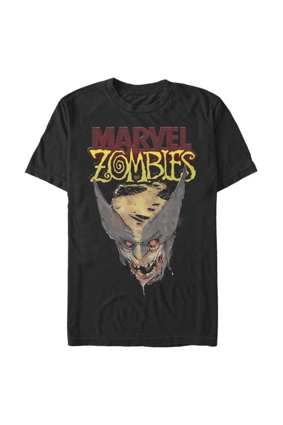 Men's Marvel Zombies X-Men Wolverine Face  Graphic Tee Black Large