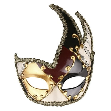 Men's Masquerade Mask Vintage Cool Stuff For Teens Venetian Checkered Musical Party Masquerade Mask With Stick Mardi Gras Mask Masquerade Mask Cat Masks White Mask