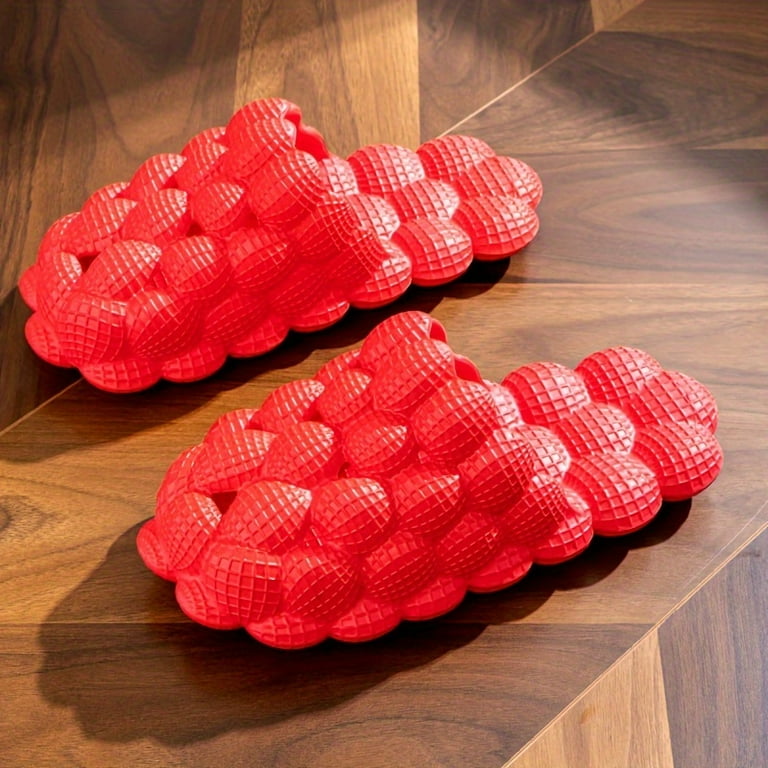 Men s Massage Bubble Slides Cushioned Non slip Spa Slippers Walmart