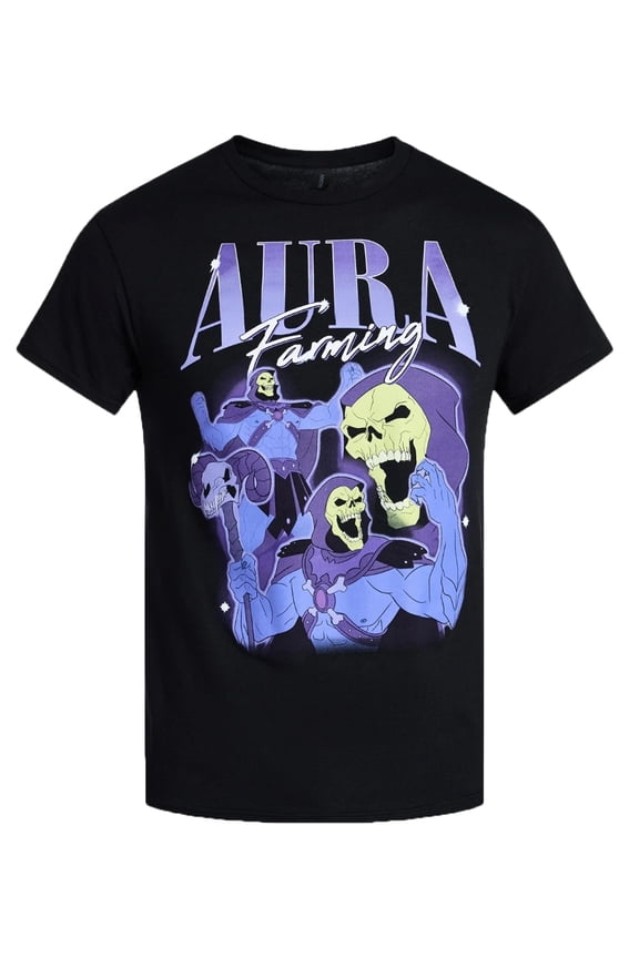 Men's Masters of the Universe Skeletor Aura Farming Black Graphic T-Shirt - Medium