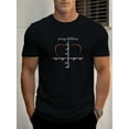 thumbnail image 1 of Men's Math Equation Heart Graphic Casual T-Shirt - Vibrant Yellow Summer Short Sleeve Tee with Red & Blue Symbol Design, Regular Fit Round Neck, Casual Attire, Comfortable Fabric, Relaxed, 1 of 1