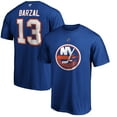 thumbnail image 1 of Men's Mathew Barzal Royal New York Islanders Team Authentic Stack Name & Number T-Shirt, 1 of 3